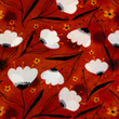 [S1886R-1122] [S1886R] Rayon Poplin Digital Printed Tullips (Red)