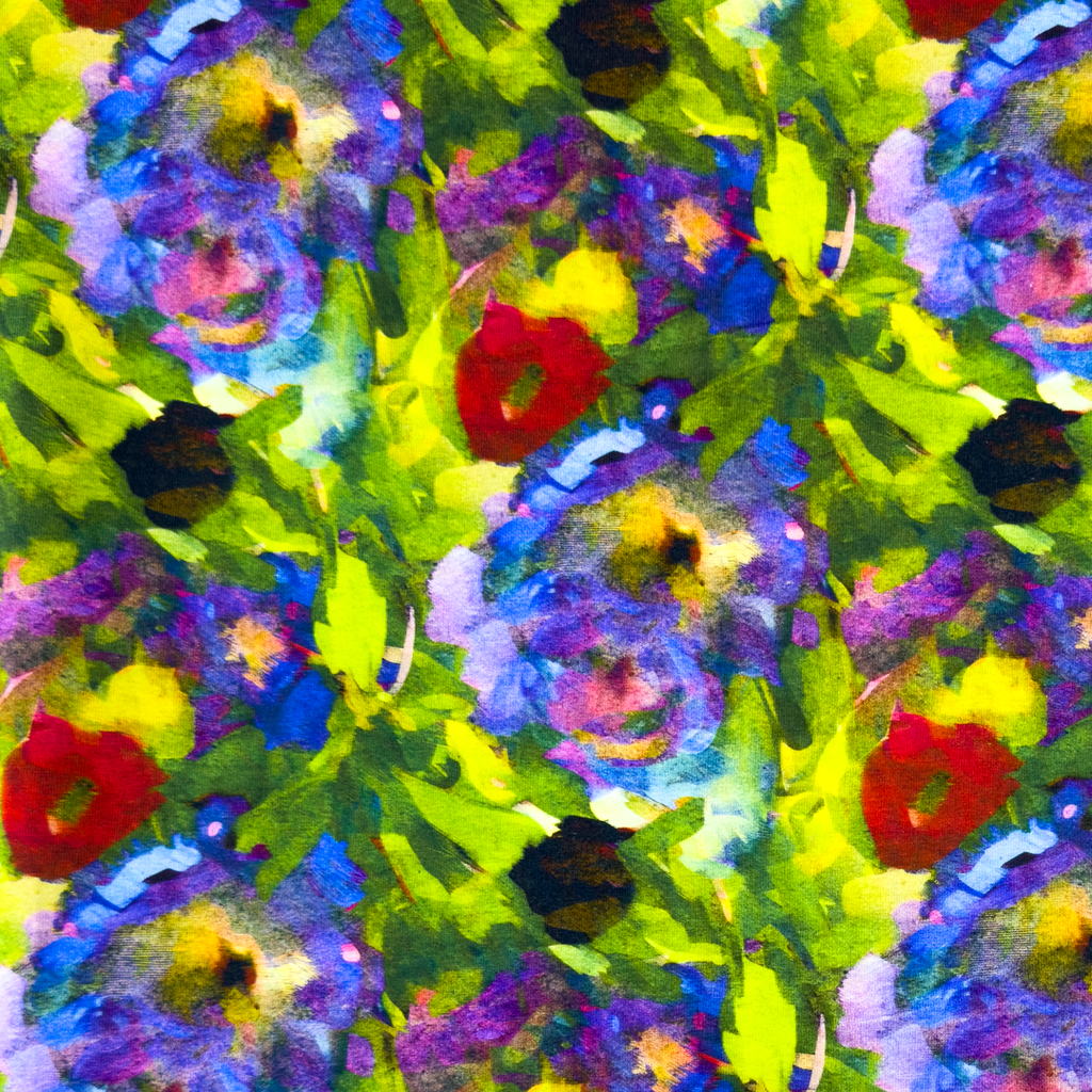 [S1890R] Jersey Digital Printed Flower Theme