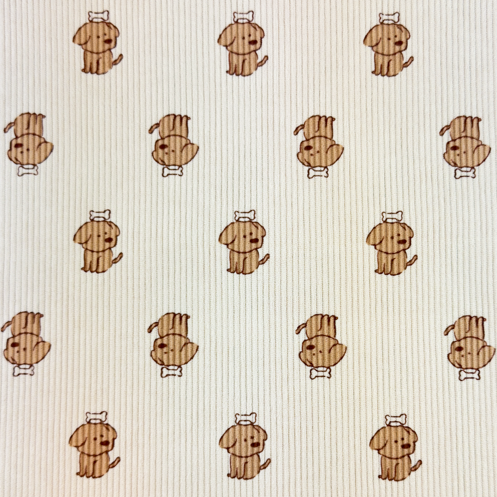 [S1895R] Rib Cord Printed Stretch New Mix