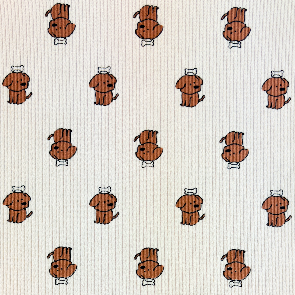 [S1895R] Rib Cord Printed Stretch New Mix