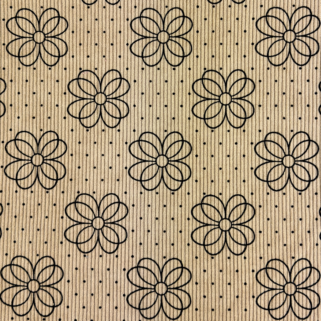 [S1895R] Rib Cord Printed Stretch New Mix