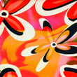 [S1904L-1106] [S1904L] Viscose Lycra Heavy Digital Printed Retro Flower (Orange)