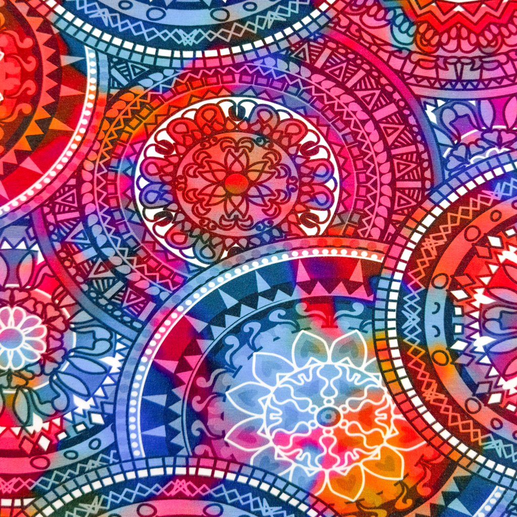 [S1915L] Lycra Viscosa Pesante Stampa Digitale Piastrelle Mandala