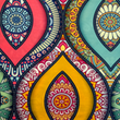 [S1923L-3681] [S1923L] Viscose Lycra Heavy Digital Printed Vintage Patterns (Design A)