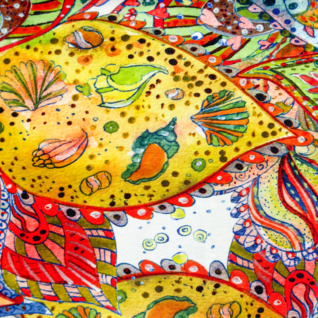 [S1924L] Viscose Lycra Lourd Imprimé Numérique Aquarelle Cachemire