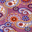 [S1939L-1083] [S1939L] Viskos Lycra Tung Digitaltryckt Bohemisk Paisley (Lila)