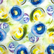 [S1941L-3682] [S1941L] Viscose-lycra zwaar Digitaal Bedrukt Abstracte Cirkels (Design B)
