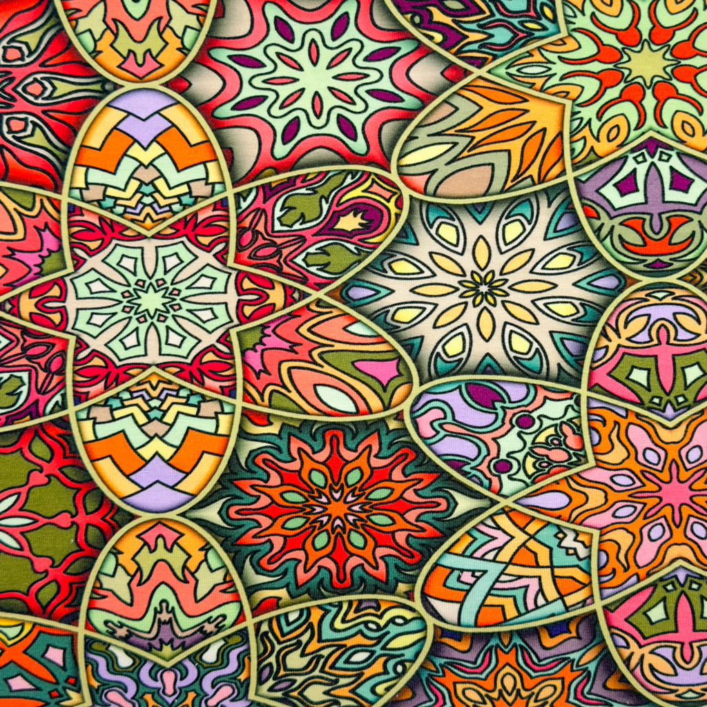 [S1942L] Viscose Lycra Lourd Imprimé Numérique Patchwork