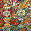 [S1942L-3681] [S1942L] Viskos Lycra Tung Digitaltryckt Patchwork (Design A)