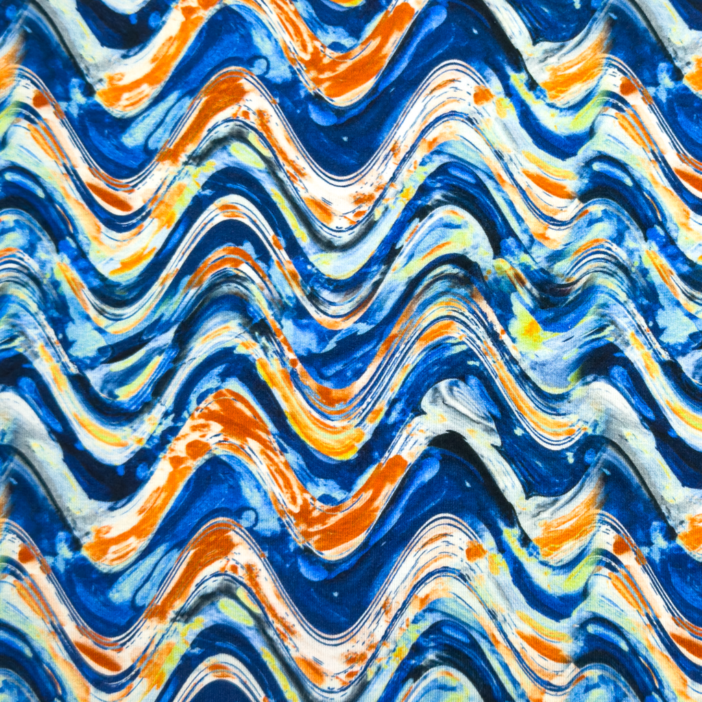 [S1958L] Viscose Lycra Heavy Digital Printed Pretty In Blue