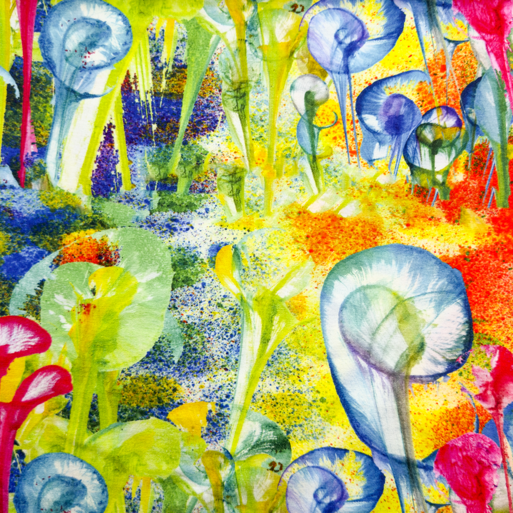 [S1898R] Viscose Lycra Heavy Digital Printed Big Flower Pattern