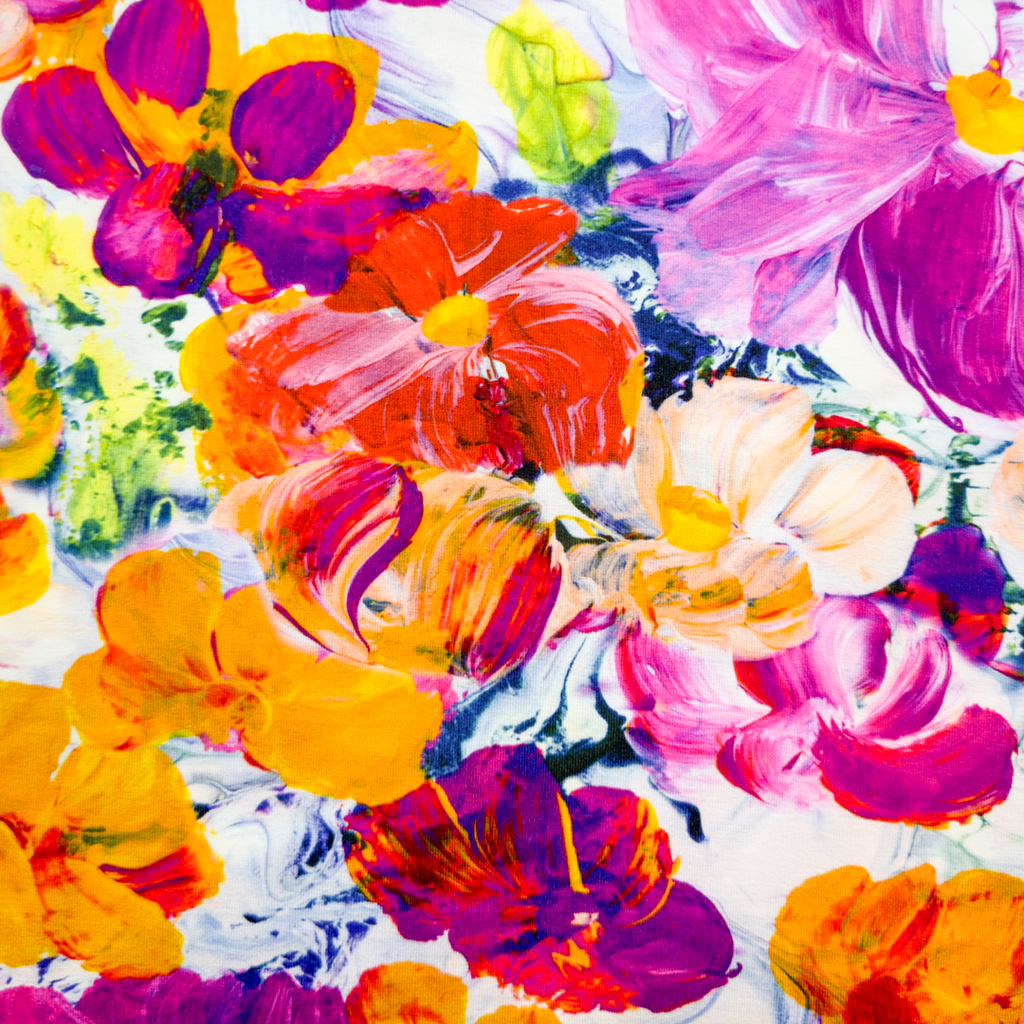 [S1899R] Viscose Lycra Heavy Digital Printed Oil Painting