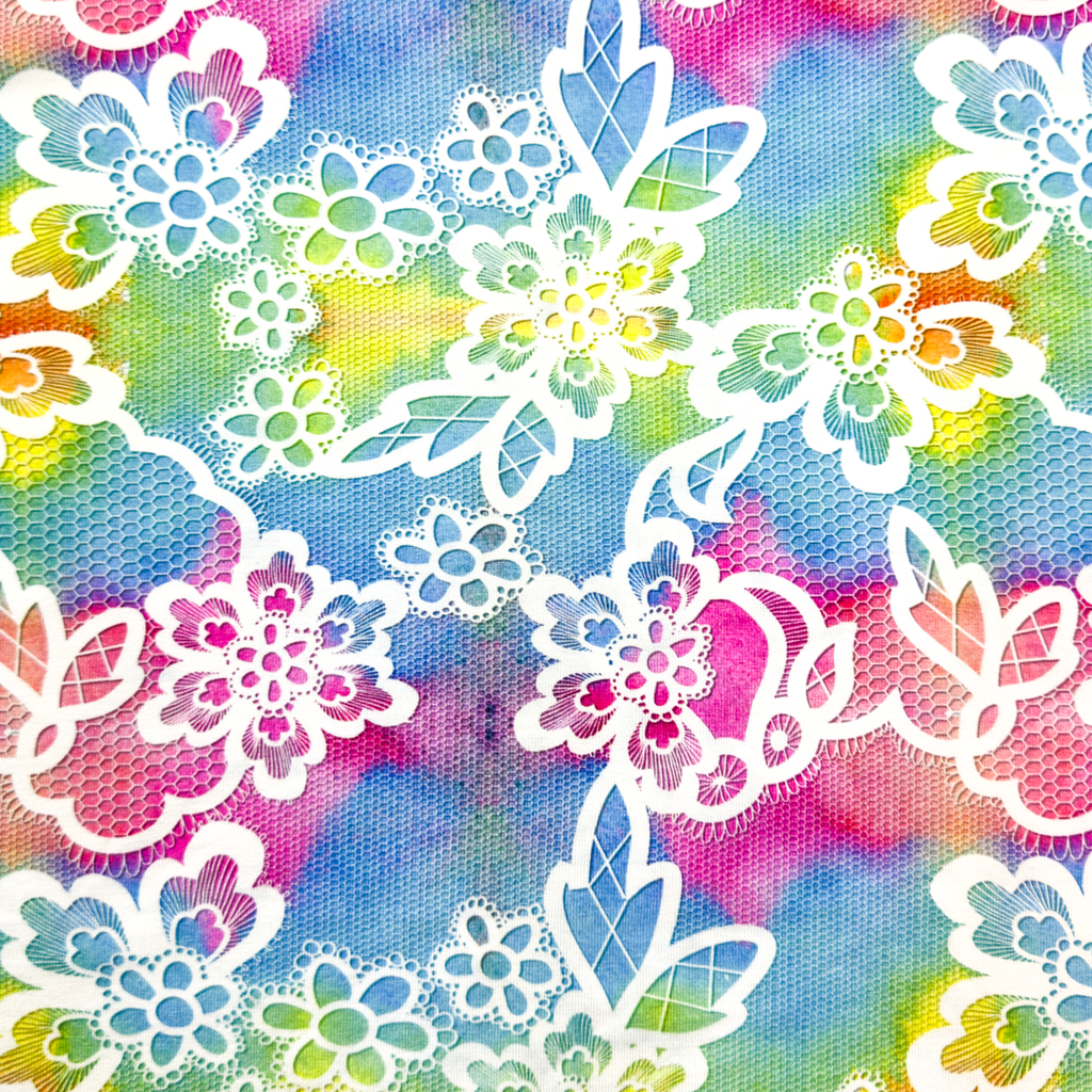 [S1900R] Viscose Lycra Heavy Digital Printed Lace