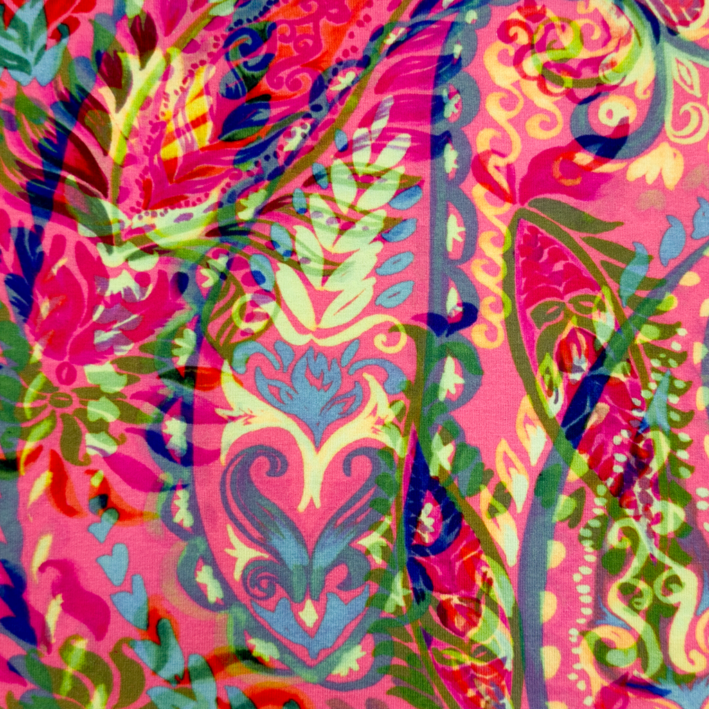 [S1902R] Viskos Lycra Tung Digitaltryckt Paisley