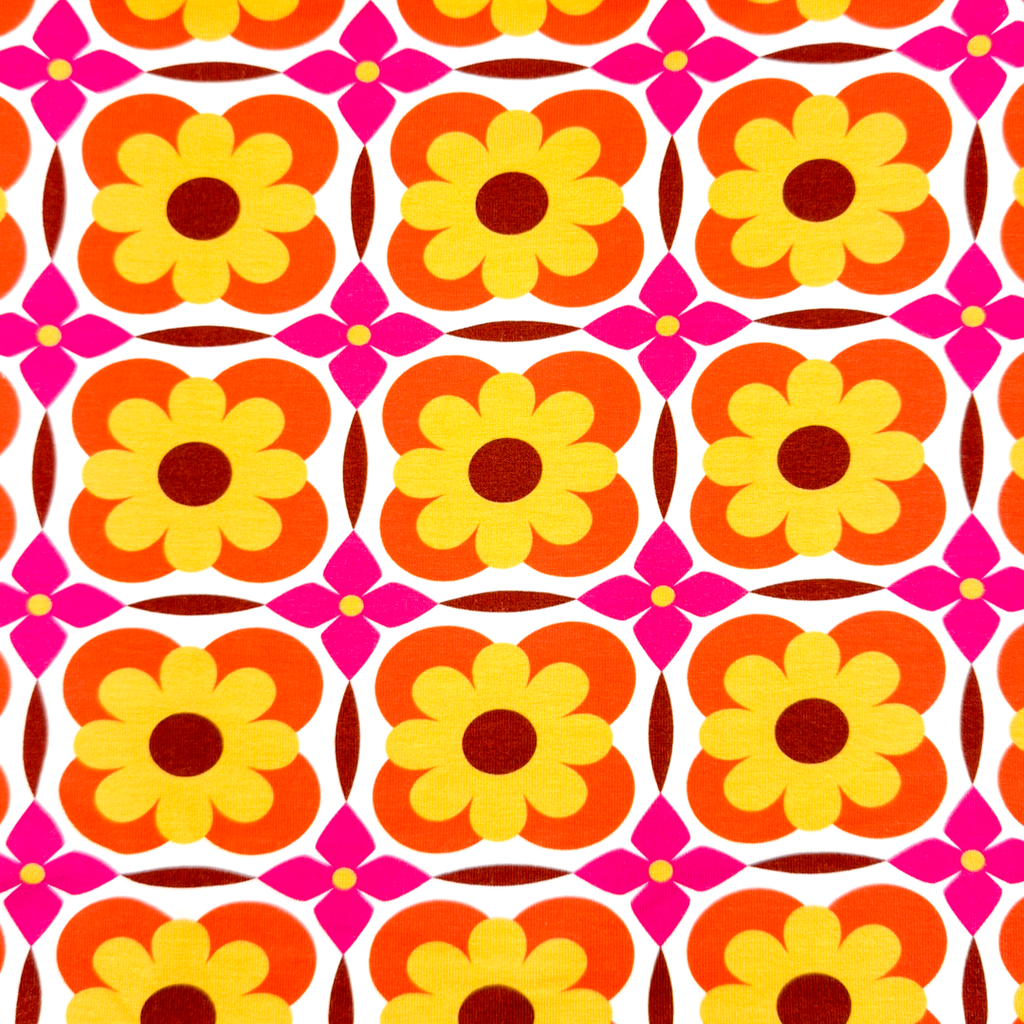 [S1905R] Viscose Lycra Heavy Digital Printed Retro