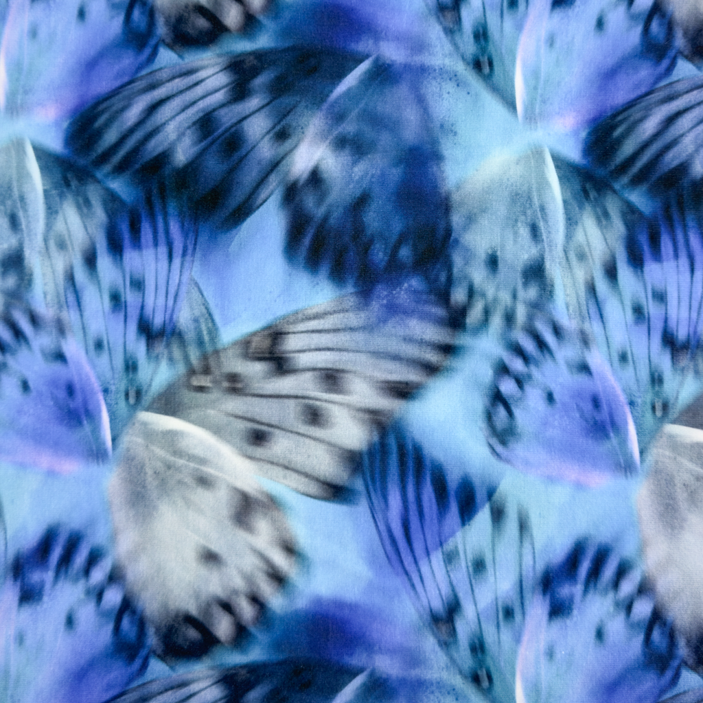 [S1908R] Viscose Lycra Heavy Digital Printed Blurred Butterflies