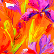 [S1911R-3681] [S1911R] Lycra Viscosa Pesante Stampa Digitale Botanico Brillante (Design A)