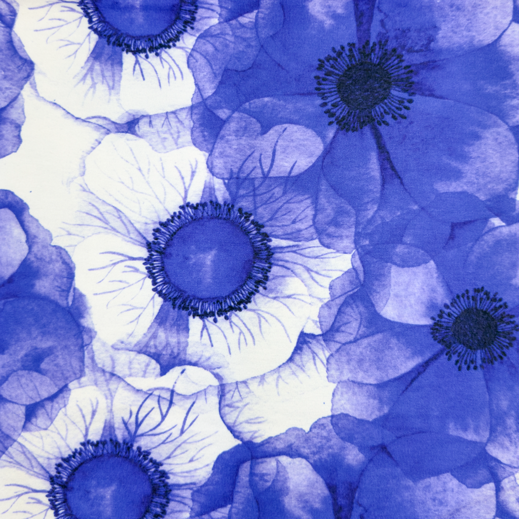 [S1913R] Viscosa Lycra Pesada Impreso Digitalmente Flores Enormes