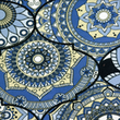 [S1915R-3684] [S1915R] Viskóza Lycra Těžký Digitální Tisk Mandala Dlaždice (Design D)