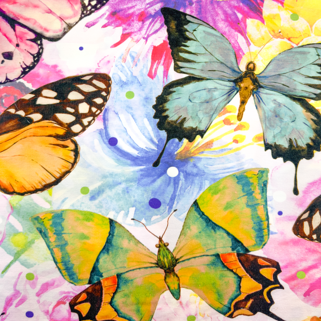 [S1916R] Viscose Lycra Heavy Digital Printed Butterflies