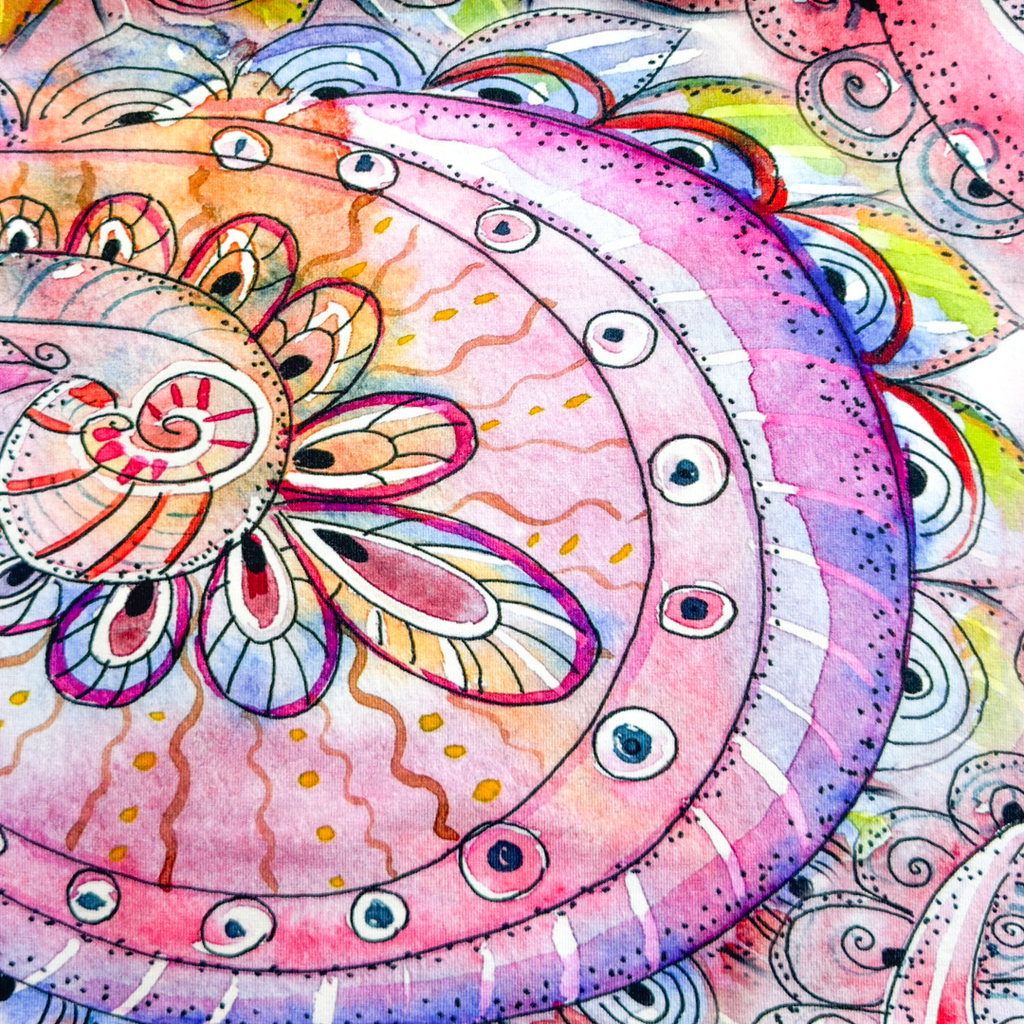 [S1924R] Viscose-lycra zwaar Digitaal Bedrukt Aquarel Paisley