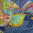[S1924R-3682] [S1924R] Lycra Viscosa Pesante Stampa Digitale Paisley Dell'acquerello (Design B)