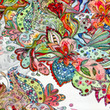 [S1924R-3684] [S1924R] Lycra Viscosa Pesante Stampa Digitale Paisley Dell'acquerello (Design D)