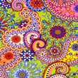 [S1939R-1054] [S1939R] Viskóza Lycra Těžký Digitální Tisk Český Paisley (Zelená)