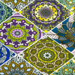 [S1942R-3683] [S1942R] Viskose-Lycra Heavy Digital Gedruckt Patchwork (Design C)