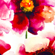 [S1944R-3683] [S1944R] Viskos Lycra Tung Digitaltryckt Akvarell Blommor (Design C)