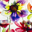 [S1945R-3682] [S1945R] Viskose-Lycra Heavy Digital Gedruckt Aquarell Hell und Groß (Design B)