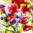 [S1945R-3684] [S1945R] Viskose-Lycra Heavy Digital Gedruckt Aquarell Hell und Groß (Design D)
