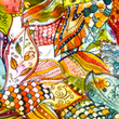 [S1946R-3682] [S1946R] Wiskoza Lycra Gruba Druk Cyfrowy Kwiaty Fantazji (Design B)
