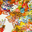 [S1946R-3683] [S1946R] Viskos Lycra Tung Digitaltryckt Fantasi Blommar (Design C)