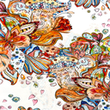 [S1946R-3684] [S1946R] Viskos Lycra Tung Digitaltryckt Fantasi Blommar (Design D)