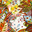 [S1946R-3686] [S1946R] Viskos Lycra Tung Digitaltryckt Fantasi Blommar (Design F)