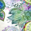 [S1946R-3687] [S1946R] Viskos Lycra Tung Digitaltryckt Fantasi Blommar (Design G)