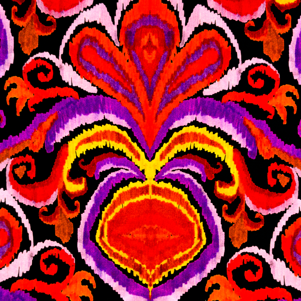 [S1948R] Viskos Lycra Tung Digitaltryckt Årgång