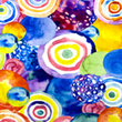 [S1949R-3683] [S1949R] Viskose-Lycra Heavy Digital Gedruckt Mehrfarbige Kreise (Design C)