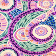 [S1951R-3682] [S1951R] Viscose Lycra Heavy Digital Printed Retro Floral (Design B)