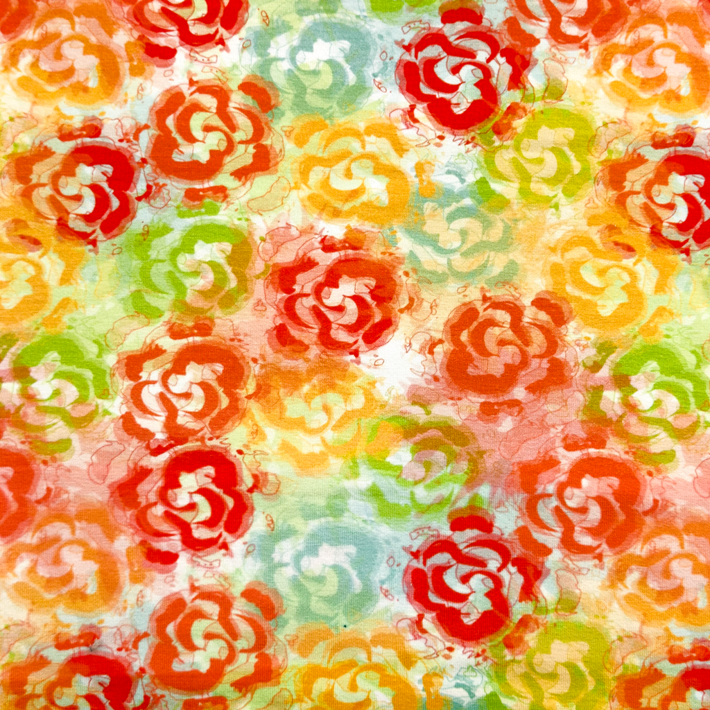 [S1956R] Viscose Lycra Heavy Digital Printed Roses