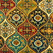 [S1957R-3683] [S1957R] Wiskoza Lycra Gruba Druk Cyfrowy Vintage Wzory (Design C)