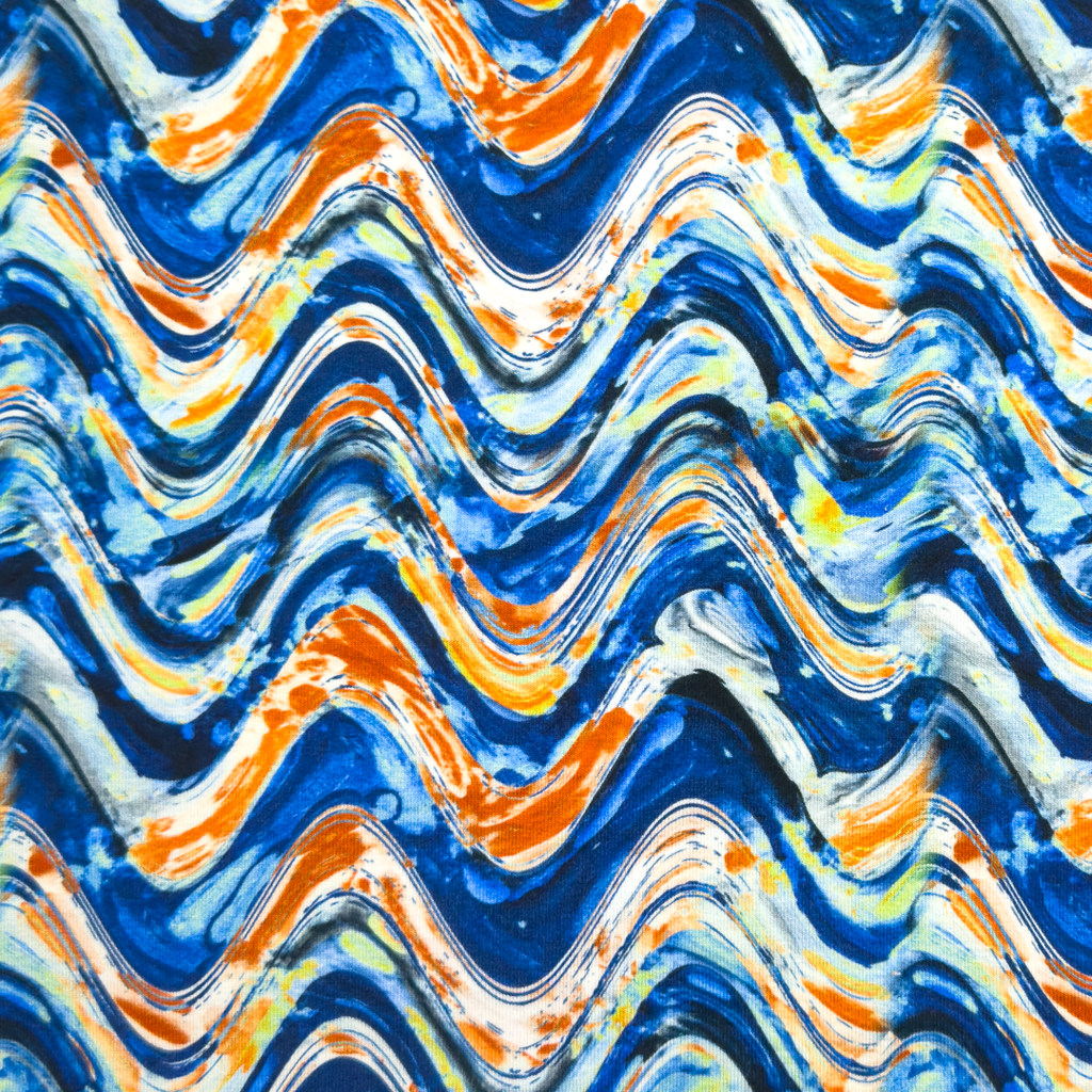 [S1958R] Viscose Lycra Heavy Digital Printed Pretty In Blue