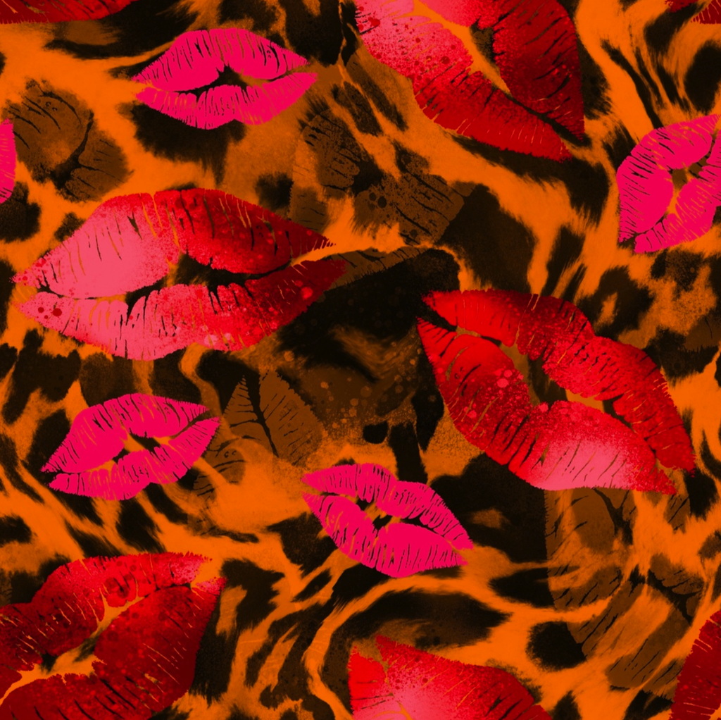 [S1832R] Jersey Digital Printed Kisses