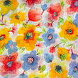 [S2042R-3684] [S2042R] Voile Digital Printed Flowers (Design D)