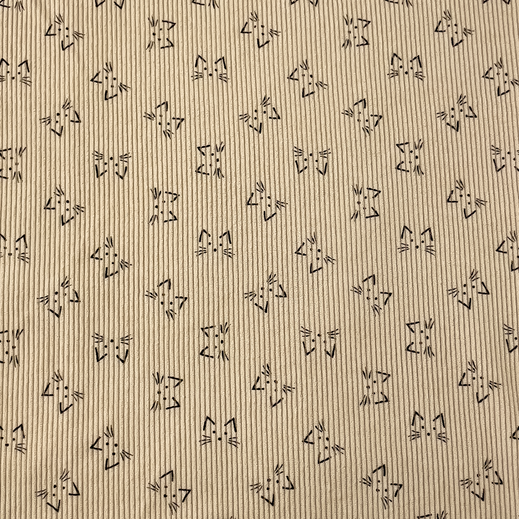 [S2063L] Rib Cord Printed Stretch Cute Animals