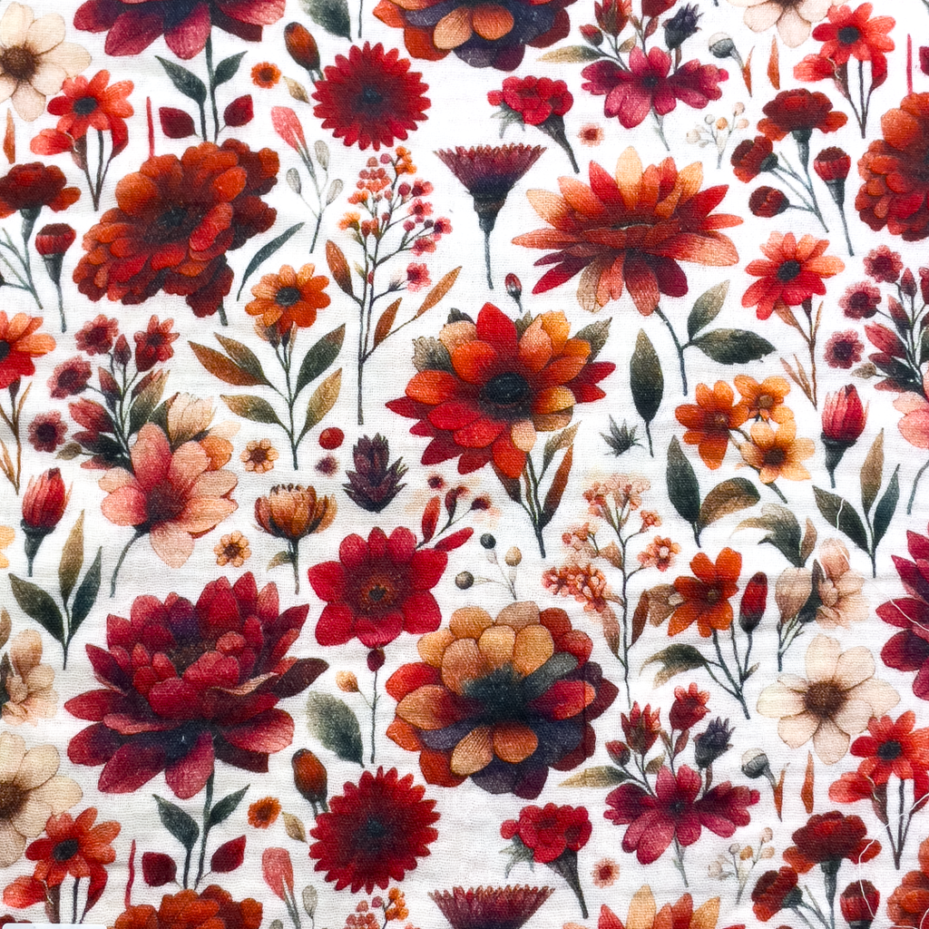 [S2088L] Double Gauze Crinkled Digital Printed Poppy's And More