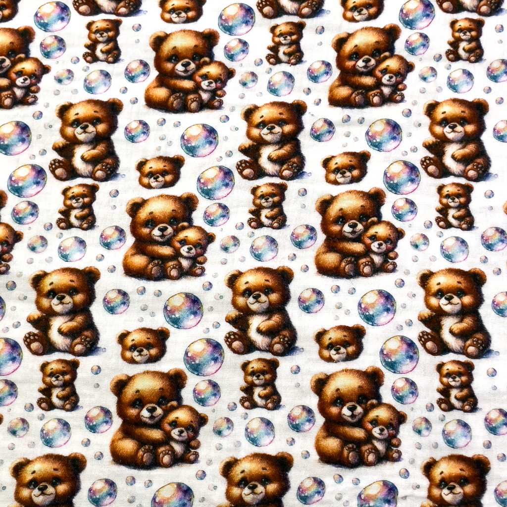 [S2095L] Double Gauze Crinkled Digital Printed Little Friends