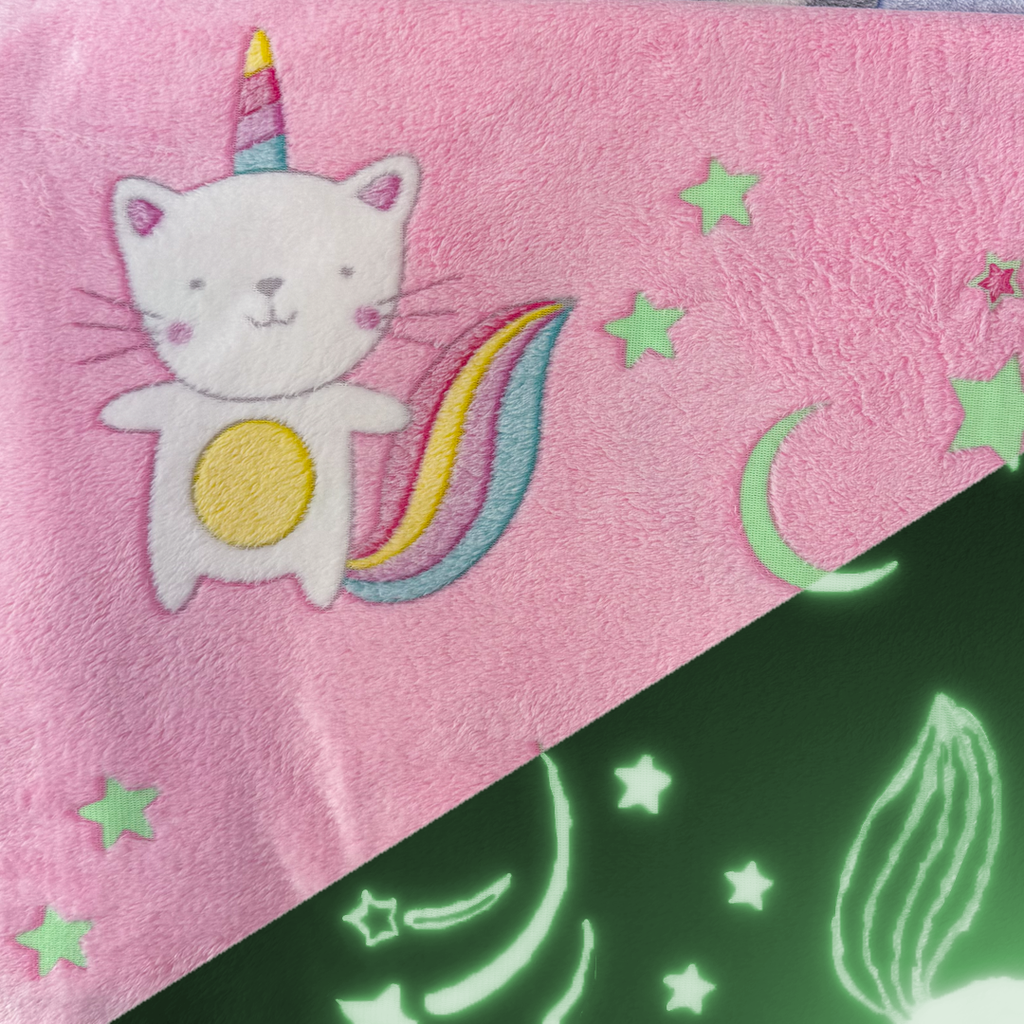 [S2072R] Wellness-Fleece Im Dunkeln Panda und Freunde