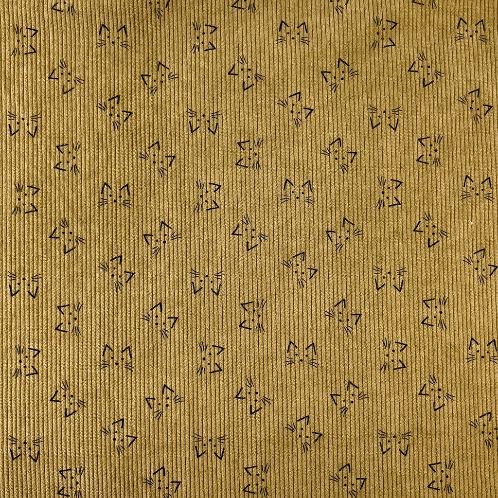 [S2063R] Rib Cord Printed Stretch Cute Animals